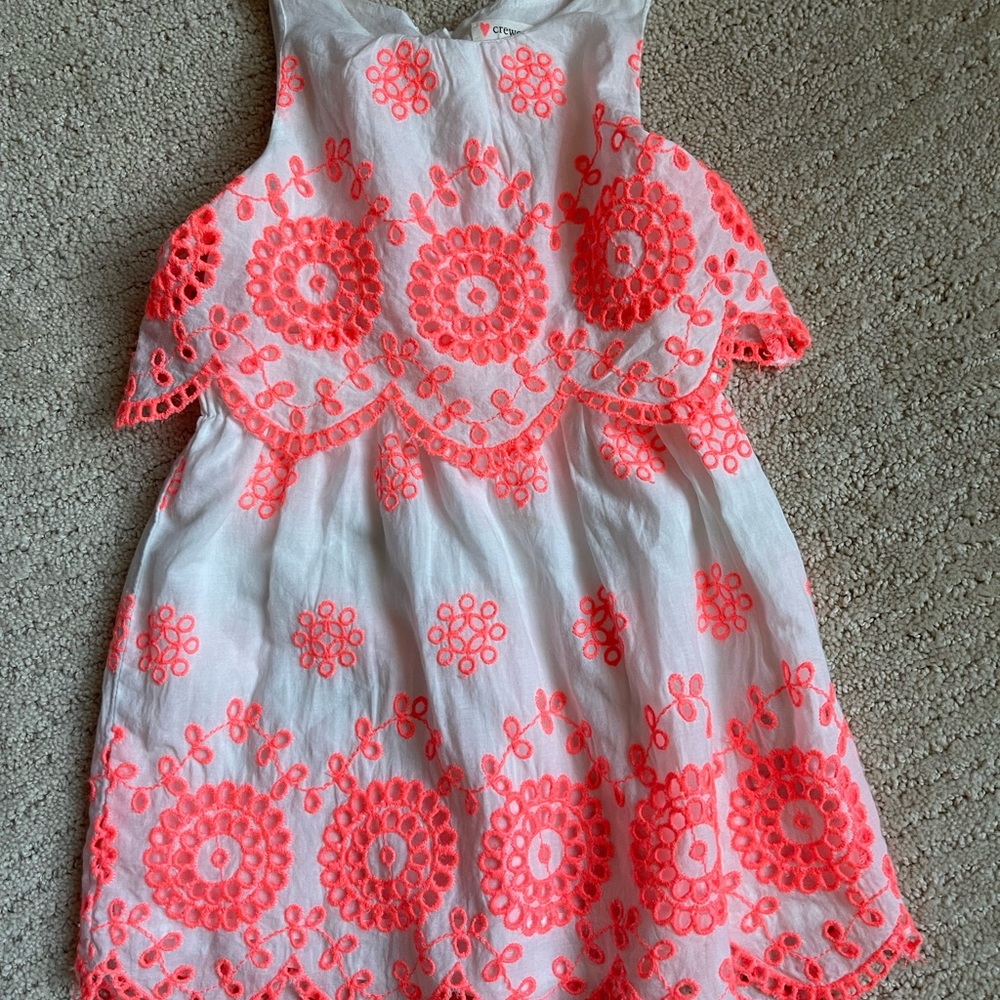 J crew Crewcuts baby dress neon orange
